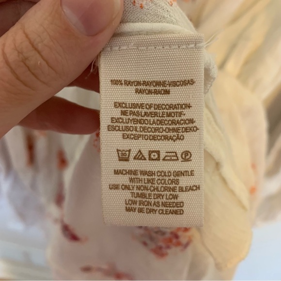 Free People Adrianna Embroidered White and Red Flowy High Low Tunic Medium - Picture 8 of 11